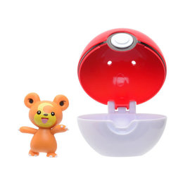 Jazwares Figurine - Pokémon - Accessoire pour ceinture Clip 'n' go Teddiursa et Poke Ball