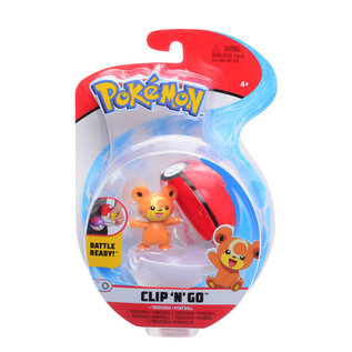 Jazwares Figurine - Pokémon - Accessoire pour ceinture Clip 'n' go Teddiursa et Poke Ball
