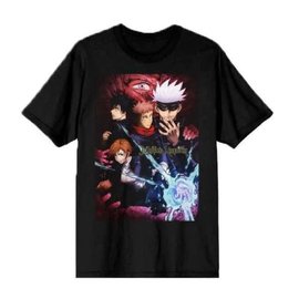 Bioworld Tee-Shirt - Jujutsu Kaisen - Megumi, Itadori, Nobara et Gojo Noir