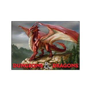 Ata-Boy Magnet - Dungeons & Dragons - Red Dragon on the Mountain
