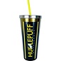 Spoontiques Travel Glass - Harry Potter - Hufflepuff Crest Gradient Heat Proof with Straw Stainless Steel 24oz