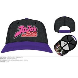 Bioworld Baseball Cap - JoJo's Bizarre Adventure - Logo and Kujo Jotaro Grey and Purple
