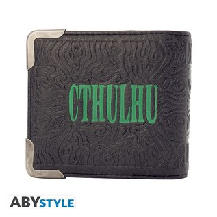 AbysSTyle Wallet - Cthulhu - Logo in Metal Black in Faux Leather Bifold