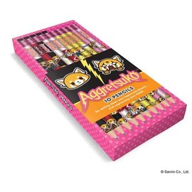 Chronicles Books Crayon - Sanrio Aggretsuko - Ensemble de 10 Crayons Graphites