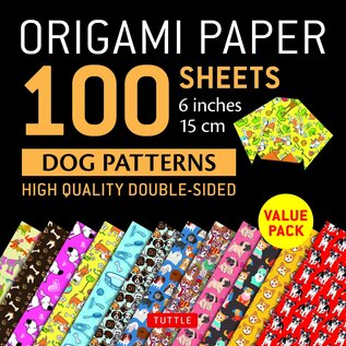 Tuttle Papier pour Origami - Tuttle - Design de Chiens 100 Carrés de 15 cm