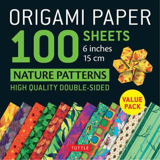 Tuttle Papier pour Origami - Tuttle - Design de Natures 100 Carrés de 15 cm