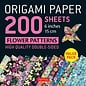 Tuttle Origami Paper - Tuttle - Flowers Design 200 Squares of 15 cm