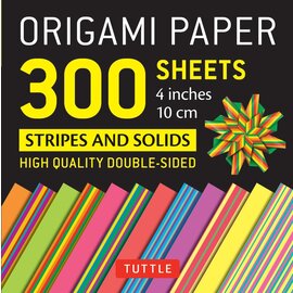 Tuttle Origami Paper - Tuttle - Stripes and Solids Design 300 Squares of 10 cm