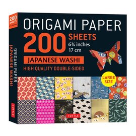 Tuttle Origami Paper - Tuttle - Design of Japanese Washi 200 Squares of 17 cm