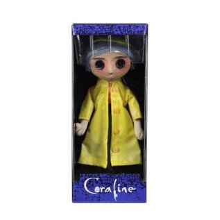 NECA Figurine - Coraline - Coraline aux Yeux Boutons avec Imperméable Jaune 10"