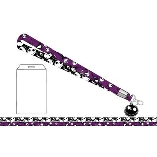 Bioworld Lanyard - Nightmare Before Christmas - Jack Skellington's Head Purple Keychain in Rubber and Collectible Sticker
