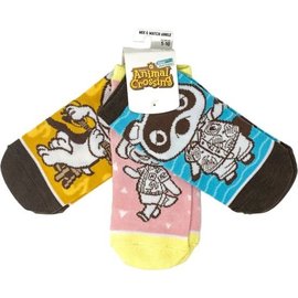 Bioworld Socks - Animal Crossing - Isabelle, Tom Nook and KK Slider in White Pack of 3 Pairs Short Ankles