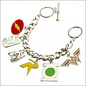 Bioworld Bracelet - DC Comics - Bracelet à Breloques Batman, Robin, Shazam, Superman, Wonder Woman et Green Lantern