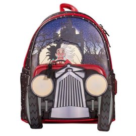 Loungefly Mini Backpack - Disney Villains 101 Dalmatians - Cruella Driving Car Red and Black Faux Cuir