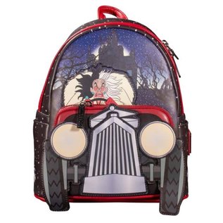 Loungefly Mini Backpack - Disney Villains 101 Dalmatians - Cruella Driving Car Red and Black Faux Cuir