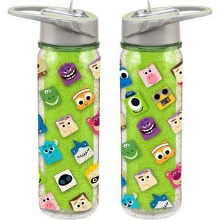 Bioworld Bouteille de voyage - Disney Pixar - Personnage Chibi Variés avec Paille 16oz