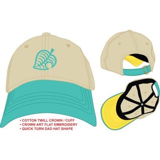Bioworld Baseball Cap - Animal Crossing New Horizons - Logo Embroidered Beige and Mint Adjustable