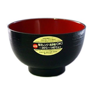 Marujyu Bol - Maruju - Effet Pinceau Style Laqué Rouge et Noir pour la Soupe 400ml