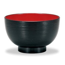 Marujyu Bol - Maruju - Effet Pinceau Style Laqué Rouge et Noir pour la Soupe 400ml