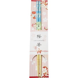 Marujyu Baguettes - Sakurahashi - Sakura Fleurs de Cerisier Bleues 1 Paire 18cm