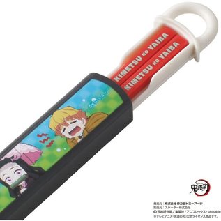 Skater Chopsticks - Demon Slayer: Kimetsu no Yaiba - Inosuke, Tanjiro, Nezuko and Zenitsu Chibi 1 Pair 16.5cm with Case