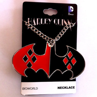 Bioworld Necklace - DC Comics - Harley Quinn in Batman Symbol 3"