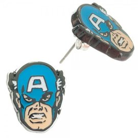 Bioworld Earrings - Marvel Captain America - Captain America's Face