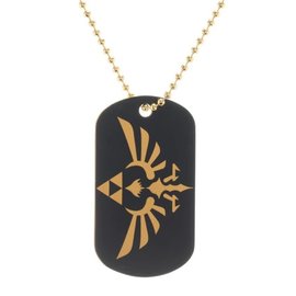 Bioworld Collier - Nintendo The Legend of Zelda - Dog Tag Emblème d'Hyrule Noir et Or