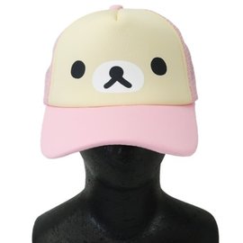 San-X Casquette - Rilakkuma - Visage de Korilakkuma Beige et Rose Trucker