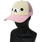 San-X Baseball Cap - Rilakkuma - Korilakkuma's Face Beige and Pink Trucker