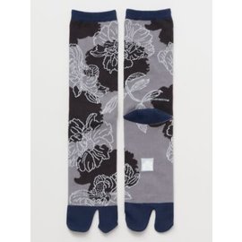 Kaya Socks - Tabi - Peony Gray and Blue 1 Pair 25-28cm