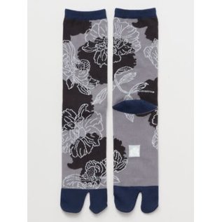 Kaya Socks - Tabi - Peony Gray and Blue 1 Pair 25-28cm
