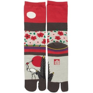 Kaya Socks - Tabi - Crane Hanafuda 1 Pair 25-28cm