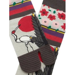 Kaya Socks - Tabi - Crane Hanafuda 1 Pair 25-28cm