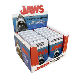 Boston America Corp Candy - Jaws - Shark Tooth Sour Cherry Flavor Metal Tin