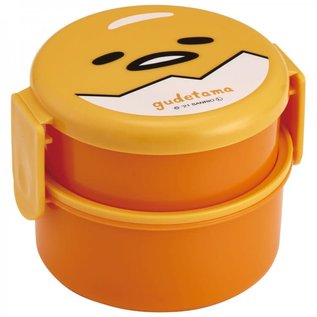 Skater Bento Box - Gudetama the Lazy Egg - Gudetama's Face Round with 2 Compartments 500ml