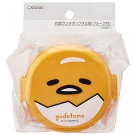 Skater Bento Box - Gudetama the Lazy Egg - Gudetama's Face Round with 2 Compartments 500ml