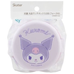 Skater Bento Box - Sanrio Kuromi - Kuromi's Face Round with 2 Compartments 500ml