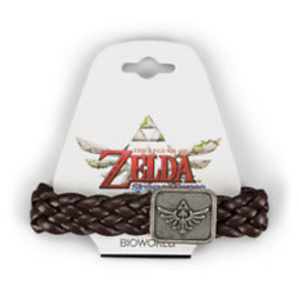 Bioworld Bracelet - The Legend of Zelda - Hyrule Crest In Metal and Faux Leather Braided