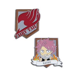 Great Eastern Entertainment Co. Inc. Pin - Fairy Tail - Logo and Natsu Dragneel in Metal with Enamel Set of 2