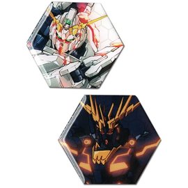 Great Eastern Entertainment Co. Inc. Épinglette - Mobile Suit Gundam Unicorn - Unicorn Gundam et RX-0 Unicorn Gundam 02 Banshee en Métal avec Émail Ensemble de 2