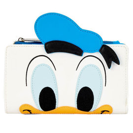 Loungefly Wallet - Disney Donald Duck - Donald's Face White, Blue, Red and Yellow Faux Leather