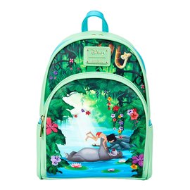 Loungefly Mini Backpack - Disney The Jungle Book - Baloo, Mowgli and Ka in the Jungle Green Faux Leather