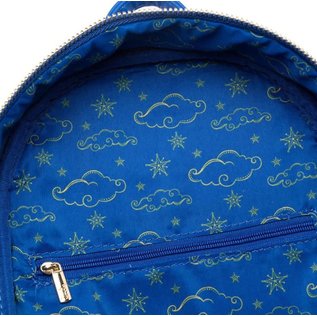 Loungefly Backpack - Disney Aladdin - Aladdin and Jasmine On The Flying Carpet Shiny In The Dark Blue Faux Leather