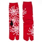 WagoKoro Socks - Tabi - Kukineko Black Cat Red and Black 1 Pair 23-25cm