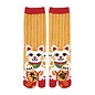 WagoKoro Socks - Tabi - Manekineko with Piece Red and Beige 1 Pair 23-25cm