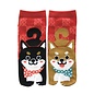 WagoKoro Chaussettes - Tabi - Shiba Inu Noir et Doré Rouges 1 Paire 23-25cm