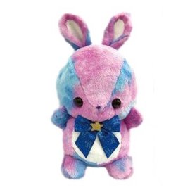 Bunka Plush - Starlight Bunny - Rainbow with Blue Bow 20"