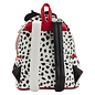 Loungefly Mini Backpack - Disney 101 Dalmatians - Cruella De Vil and Cubs In A Cheminey White, Black and Red Faux Leather