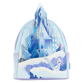 Loungefly Mini Sac à Dos - Disney Frozen - Château de Glace Bleu en Faux Cuir
